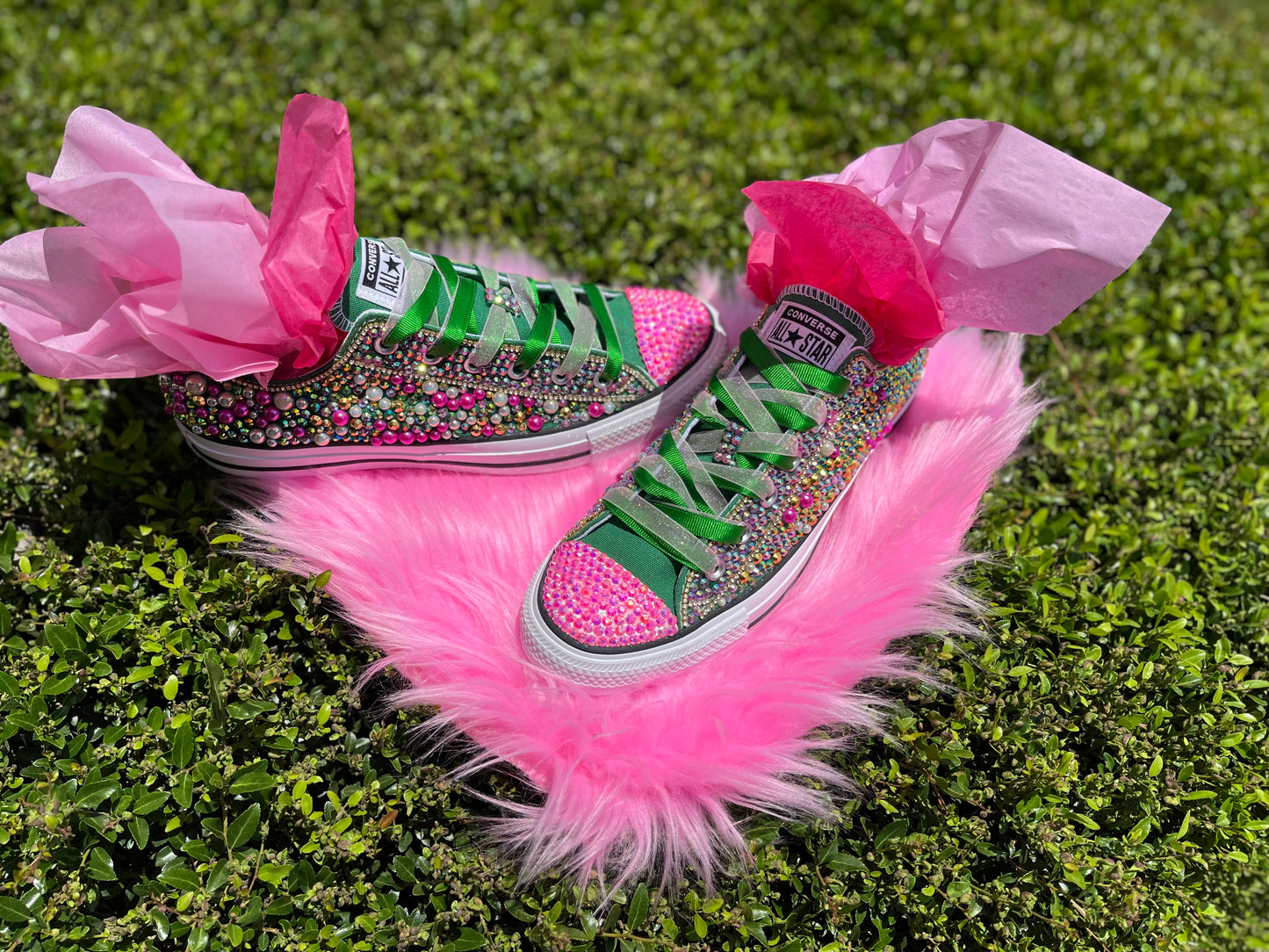 Dazzled Pink & Green Chuck