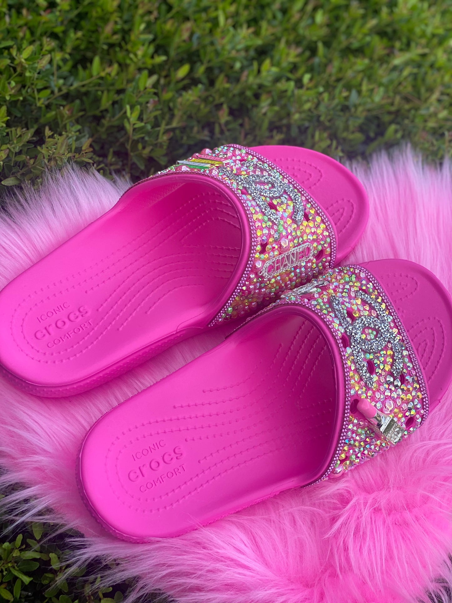 Pink Chanel Inspired Slides