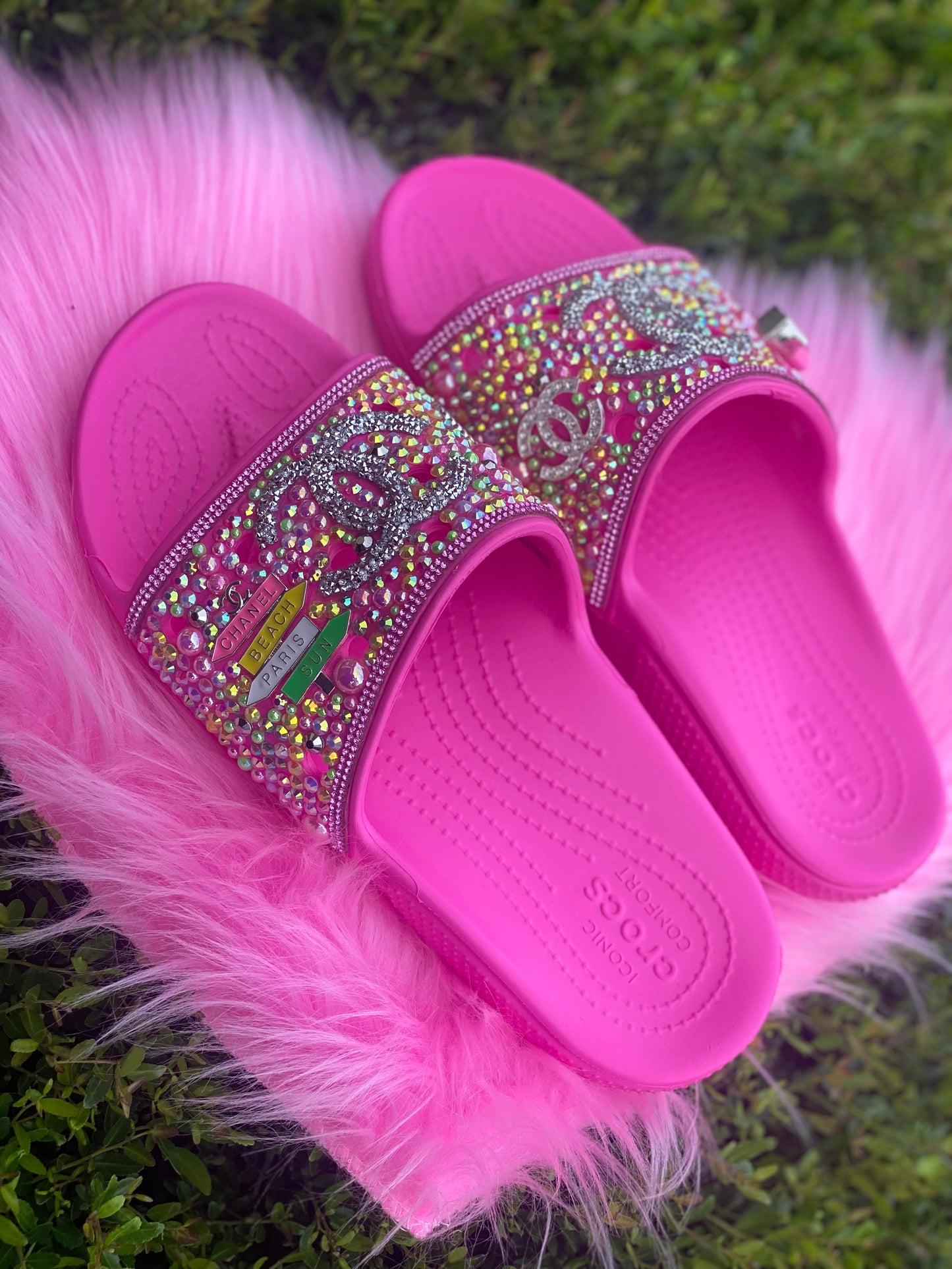 Pink Chanel Inspired Slides